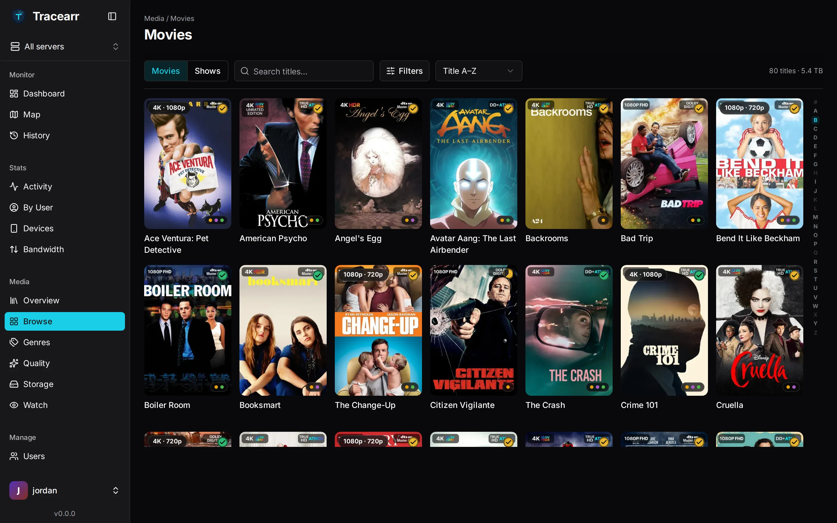 Media Library - Tracearr feature screenshot